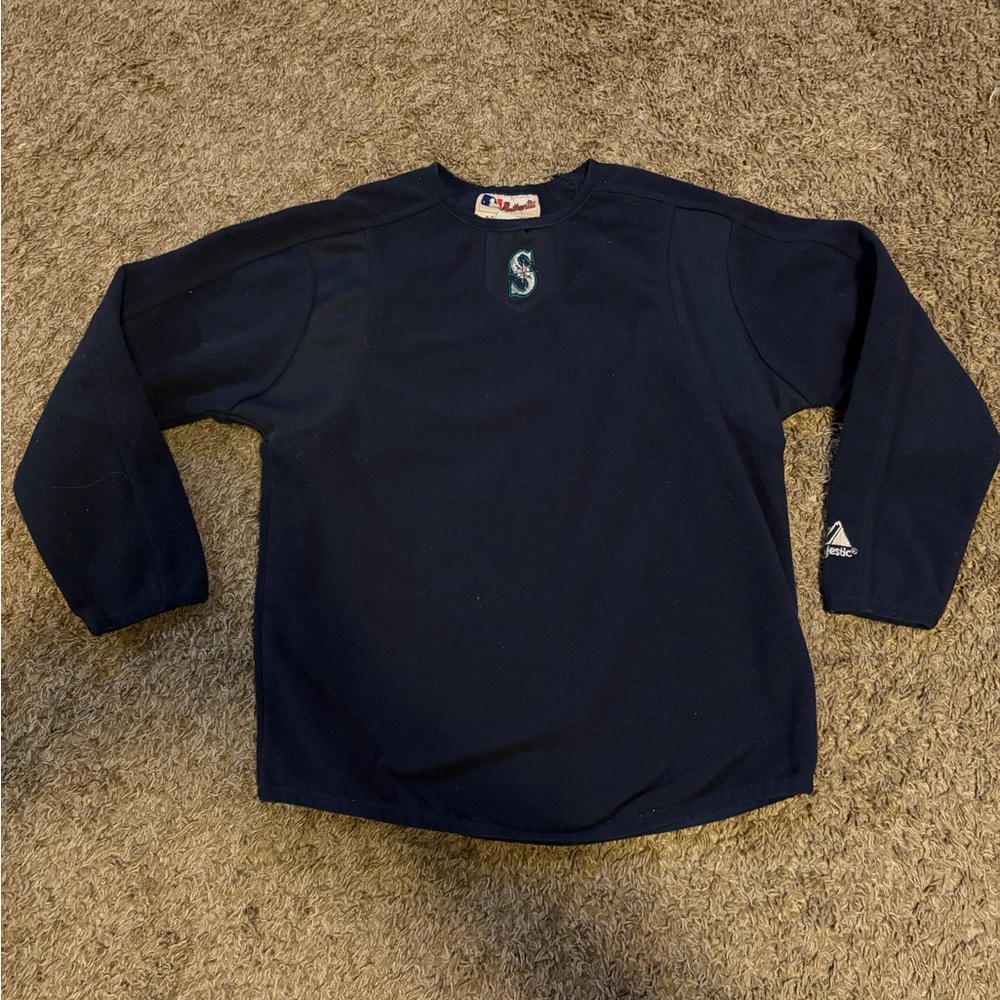 Majestic Navy Blue Kids Sweatshirt with Embroidered S Logo